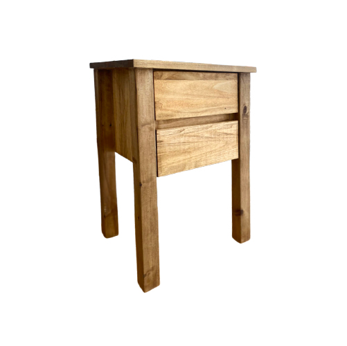 MESA DE LUZ TODO MADERA ALAMO 2 CAJONES